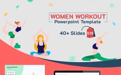 Women Work Out PowerPoint template