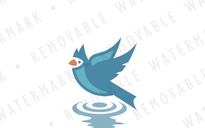 Bird Above Water Logo Template