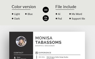 Modèle de CV moderne de Monisa Tabassoms