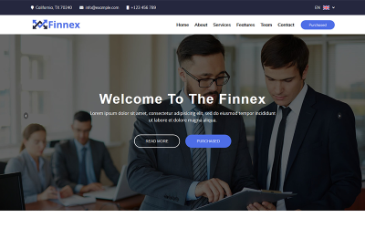 Finnex - Startup Landing Page Template Nyítóoldal sablon 75924