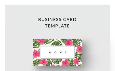 Pink Flowers Business Card - Corporate Identity Template