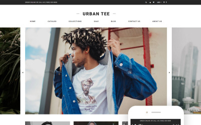 Responzivní Shopify motiv "Urban Tee - T-Shirt Store Clean" #75971