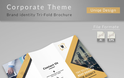 Szablon tożsamości korporacyjnej Clean-Tri-fold-Brochure #75942