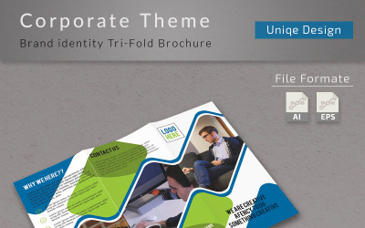 Üzleti háromoldalas brosúra - Vállalati-azonosság sablon