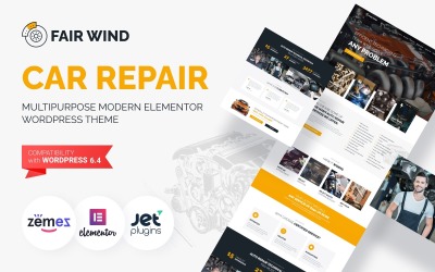 Fair Wind - Bilreparation Modernt WordPress Elementor-tema