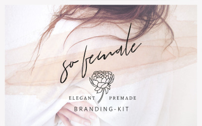 Kit de marca So Female + Plantilla de logotipo de acuarelas