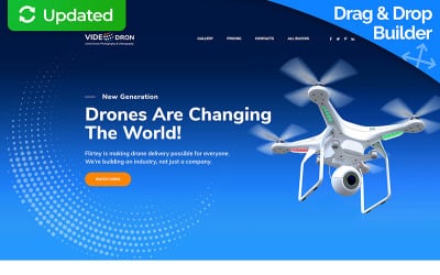 Plantilla de página de aterrizaje de fotografía de drones