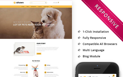 Rshawn - Адаптивный OpenCart шаблон для зоомагазина