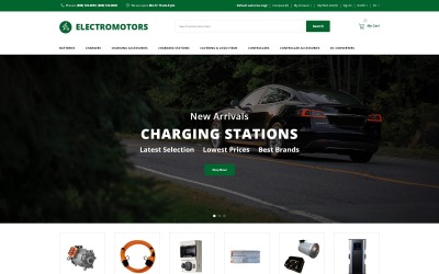 Электромоторы - Автозапчасти Адаптивный простой шаблон OpenCart