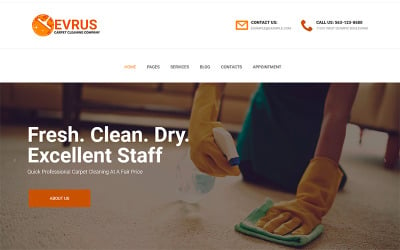 Evrus - motyw WordPress do czyszczenia i dezynfekcji dywanów
