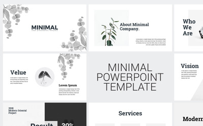 Minimal Temiz İş Sunumu PowerPoint sunum şablonları