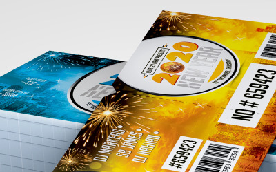 2020 New Year Party Event Ticket Design - Vorlage für die Unternehmensidentität