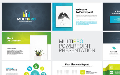 Plantilla de PowerPoint de presentación de infografía empresarial