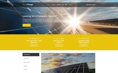 Sun Charge - Tema Shopify futurista industrial multilenguaje