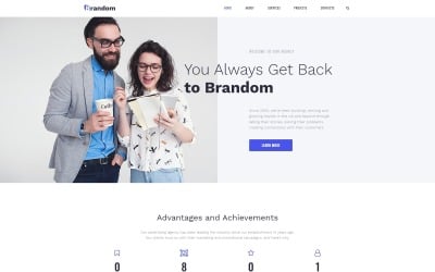 Brandom - Tema multiuso mínimo WordPress Elementor para agência de publicidade