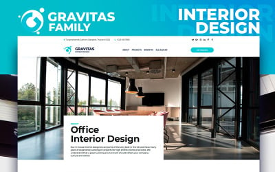 Gravitas - Inredningsdesign MotoCMS 3 Mall för målsida