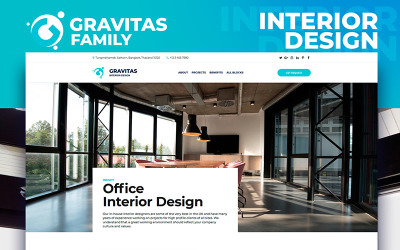 Gravitas - Interior Design MotoCMS 3 Landing Page Template Nyítóoldal sablon 76233
