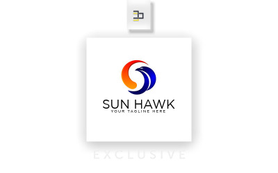 Logotipo Sun Hawk para qualquer produto