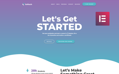 Softtech - IT-onderwijs Multifunctioneel creatief WordPress Elementor-thema