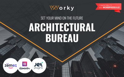 Багатоцільова сучасна тема WordPress Elementor Worky - архітектурне бюро