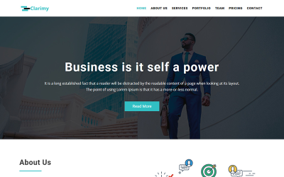 Clarimy - Multipurpose Business Landing Template Landing Page Template Nyítóoldal sablon 76386
