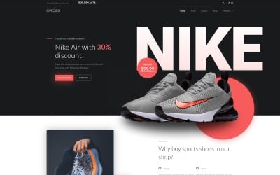 Cross - Athletic &amp; Casual Shoes Store Elementor WooCommerce Theme