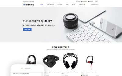 ETRONIX - gotowy do użycia, minimalistyczny motyw Shopify w sklepie elektronicznym
