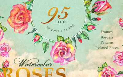 Ilustrace "Delicate Red Roses Watercolor png" #76362