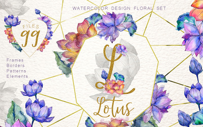 Lotus Watercolor Png - Ilustração