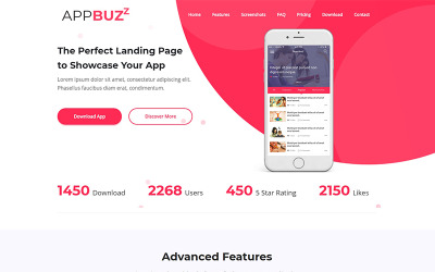 Modello di pagina di destinazione di Appbuzz