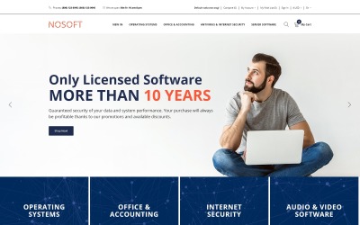 Reszponzív Nosoft - Software Parallax Stylish OpenCart sablon 76379