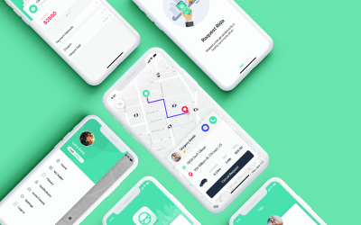 ABER - UI Kit для мобильного приложения Taxi Booking