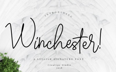 Carattere corsivo firma Winchester