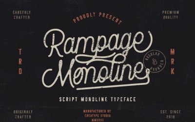 Carattere corsivo Rampage Monoline