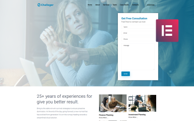 Challeger - Unternehmensberatung Mehrzweck Modern WordPress Elementor Theme