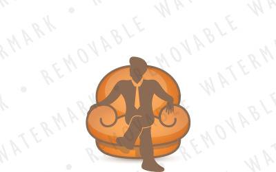 Modèle de logo de relaxation de chaise de canapé