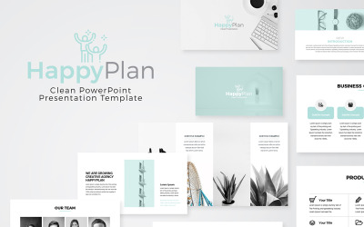 Plantilla de PowerPoint de presentación mínima de Happyplan