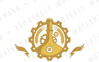 Steampunk brouwerij Logo sjabloon