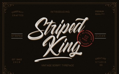 Striped King Vintage Cursive Font