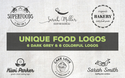 Eşsiz Gıda Logoları - Paket Logo Şablonu