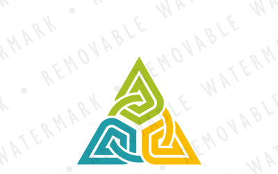 Plantilla de logotipo de triángulo encadenado abstracto
