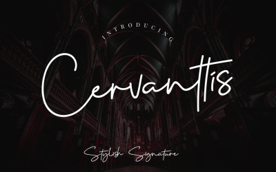 Carattere corsivo firma Cervanttis
