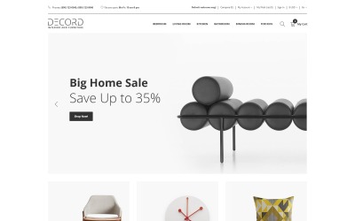 Decord - Modelo de OpenCart limpo para interiores e lojas de móveis