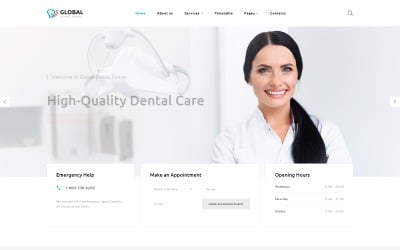 Global - Modèle de site Web HTML5 Clean Multipage pour centre dentaire