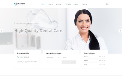 Plantilla Web "Global - Dental Center Multipage Clean HTML5" #76693