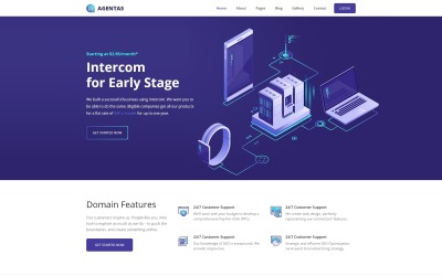 Responsywny szablon Joomla Agentas - Hosting Flat Design Clean #76634