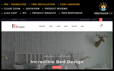 Reszponzív Ethnic Home & Furniture Store PrestaShop sablon 76696