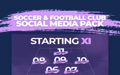 "Soccer & Football Club Pack" - Шаблон для соцмереж №76601