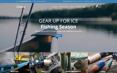 Fischerei - Angeln Mehrsprachige praktische OpenCart-Vorlage
