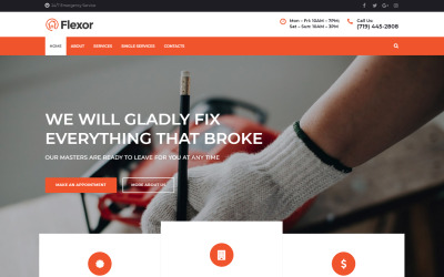 Flexor - послуги з ремонту багатофункціональної класичної теми WordPress Elementor